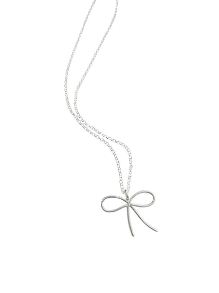 Silver Small Ribbon Necklace, Awareness Necklace-B5238-NK-Cu