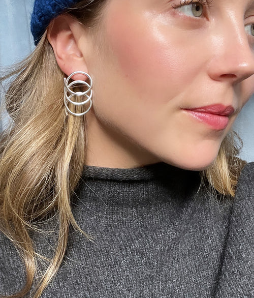 Slinky Earrings in Silver