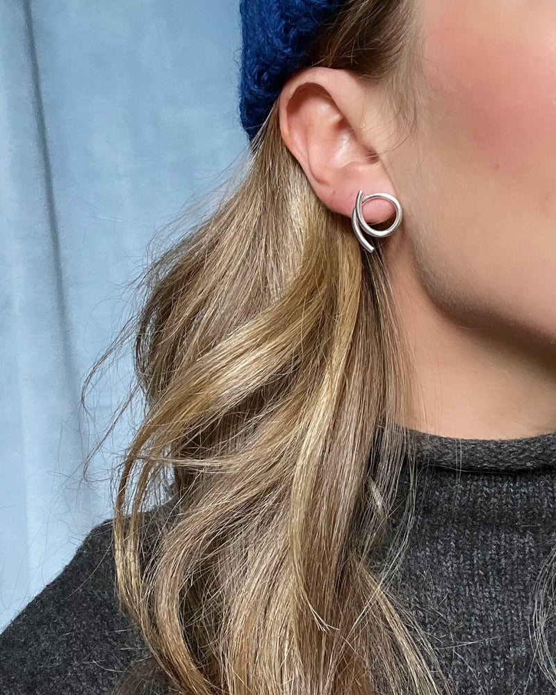 Twirl Earrings in Silver