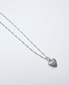 Chunky Heart Necklace in Silver
