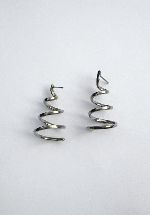 Silver Ribbon Earrings