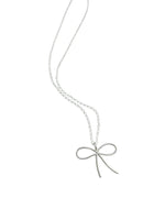 Silver Bow Pendant Necklace