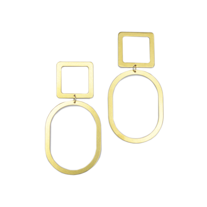 Square Oval Earrings Large