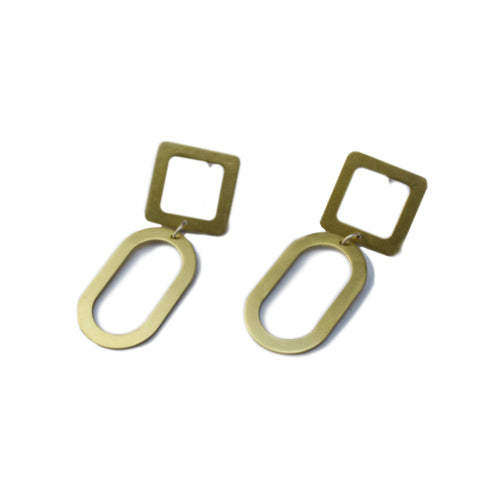Square Oval Earrings Small